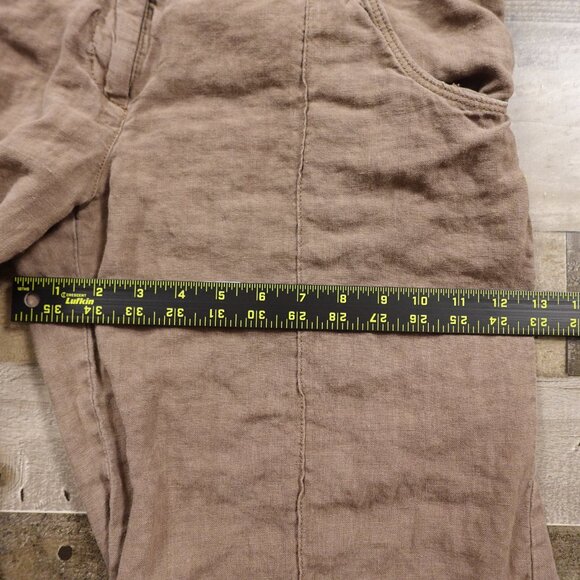 Elevenses 100% Linen Wide Leg Pants Women’s Size 12 Light Brown/Taupe - Picture 7 of 11